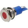 R-TECH 657055 Panel Indicator 14mm Flat 24V Red Nickel Brass