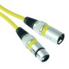 Yellow 25cm XLR Male to Female Microphone Lead