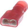 Insulated flat plug sleeve, 4.8 x 0.5 mm, 0.5 to 1.0 mm², AWG 22 to 18, nylon, red, DNF18-188FIB-M