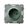 AS Gniazdo pojedyncze z uziemieniem schuko z przesłonami torów prądowych zielony mat GP-1GSP/m/84