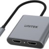 Unitek V1404B Adapter USB-C na 2x HDMI 4K MST