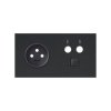 Panel 2-krotny: 1 gniazdo + 1 TV + 1 RJ45, czarny mat - Simon 100