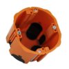 Puszka do pustych ścian PRIMEBOX, głęboka 60mm, fi74, łączeniowa, z wkrętami, wiatroszczelna, pomarańczowa, IP30, A.0101K