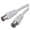 Kabel antenowy TV prosty 1,25m Wtyk/Gniazdo