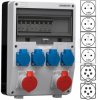 Rozdzielnica budowlana pTD-S/FI hermetyczna IP44 Wyposażona + 16A/[5P] + 32A[5P]+ 4x230V/[2P+Z] Schuko DOKTORVOLT DV-4869-D