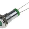Lampka kontrolna do montażu panelowego 2V dc, zielona 8mm LED Chrom RS PRO