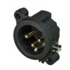 XLR panel plug, 3 pole, gold-plated, polyamide, NC3MAAH-1