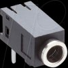 10446 Jack panel socket, 2.5 mm, stereo, angled, PCB, M