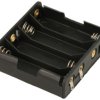 Koszyk baterii; BC304; 4xR6(AA); do lutowania; pojemnik; czarny; R6 AA