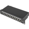 PATCH PANEL 12 PORT 1U 10 EKRANOWANY KAT.6 CZARNY LANBERG