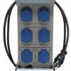 Rozdzielnica budowlana elCARRY C16U-0006 IP44 w stojaku, 2m H07RN-F 3G2,5 z wt. UNI 230V 16A , 6x gniazdo GK 230V 16A, RCCB 30mA