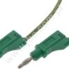 2119-150-GN Przewód z 2 wtykami prostymi Ø4mm z dodat. gn. 4mm, silikon 1,0 mm2, izolacja wzmocniona, dł. 150 cm, zielony, ELECT