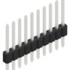 Pin header, 10 pole, pitch 1.27 mm, straight, black, 10060096