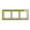 Deco Ramka Potrójna - Efekt Szkła (Ramka Zielona Spód Biały) Zielony 2-0-Drs-3