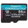 Karta pamięci micro SDXC 64G KINGSTON z adapt. 200MB/s Canvas Go Plus A2 U3 V30