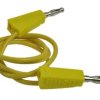 Przewód pomiarowy; 22.100.050.3; 2x wtyk bananowy; 4mm; 0,5m; PVC; 0,75mm2; żółty; 15A; 60V; mosiądz niklowany; Amass; 3.106