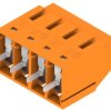 PCB terminal, 4 pole, pitch 5 mm, AWG 26-12, 20 A, clamping bracket, orange, 1001720000