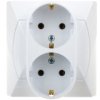 Akcent Gniazdo Podwójne Z/U Schuko Białe Gp-2As/00