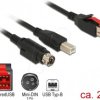 85488 PoweredUSB cable male 24V > USB B + Mini-DIN 3 Pin, 2 m