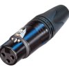 XLR jack, 3 pole, gold-plated, 2.5 mm², AWG 14, NC3FXX-14-B-D