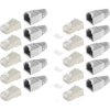 Network plug kit, RJ45, 8 pole, 8P8C, Cat 5e/Cat 6, crimp connection, cable assembly, BS72057-GR-10, package with 10 pieces