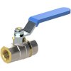 Ball valve, L 50 mm, 40 bar, brass, nickel-plated, for pipe systems, 103179