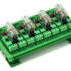 ELECTRONICS-SALON DIN Rail Mount Fused 4 DPDT 5A Power Relay Interface Module, G2R-2 24V DC Relay