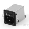 Gniazdo zasilające IEC z filtrem przeciwzakłóceniowym 10A TE Connectivity Montaż na panelu