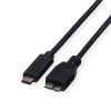 Kabel Roline Usb 3.2 Gen 1, C - Micro B, M/M, Czarny, 0,5 M