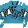 Through terminal block, spring balancer connection, 0.5-2.5 mm², 3 pole, 24 A, 8 kV, blue, 1706040000
