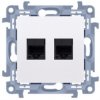 Gniazdo komputerowe LAN podwójne SIMON 10 nieekranowane UTP 2x RJ45 kat.6 białe Kontakt Simon C62.01/11