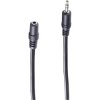 Extension cable, 3 m, black, 3.5 mm stereo jack plug, straight to 3.5 mm stereo jack socket, straight, BS30805