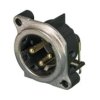 XLR panel plug, 3 pole, gold-plated, NC3MBH-0