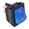 Blue 230V illuminated On-Off Rectangle Rocker Switch DPST 10A R13-117B-01