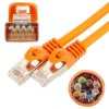 Patchcord S/FTP kat.7 PiMF kabel sieciowy LAN 2x RJ45 linka PoE pomarańczowy 0,5m NEKU