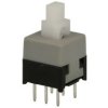 Przełącznik; przyciskowy; PL221/2201A; ON-ON; biały; bez podświetlenia; przewlekany (THT); 2 pozycje; 0,1A; 30V DC; raster 2,5x5