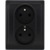 VENA Gniazdo podwójne z/u z niezmiennością faz antracyt 516137