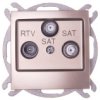 Impresja Gniazdo Antenowe Rtv-Sat-Sat Złoty Metalik Gpa-Y2s/M/28