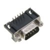 Wtyk; D-Sub; Canon 9p; 9 torów; przewlekany (THT); kątowe 90°; standard 9,4mm; czarny; plastik; skręcane; RoHS