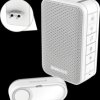 DC313SP2 Radio gong for sockets with LED flash and bell button, white