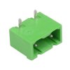 2-Way 7.62mm Horizontal PCB Header Closed Ends Green 15A 300V
