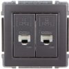 KOS66 Gniazdo komputerowe podwójne 2xRJ45 kat.6 ekranowane grafit 666068