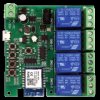 4-Kanałowy moduł przekaźnika WiFi z RF433 5V / 7-32V AC/DC Tuya Smart Life