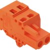 Socket header, 2 pole, pitch 5.08 mm, angled, orange, 231-302/008-000