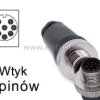 Złącze M12 męskie; 8-pinowe; proste; śrubowe