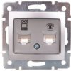DOMO Gniazdo teleinformatyczne RJ45 Cat 6+RJ11 srebrne 011440043 24876