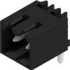 Pin header, 2 pole, pitch 3.5 mm, angled, black, 1614160000