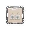 Gniazdo telefoniczne podwójne RJ11, beżowy, Sedna Design i Elements SDD112492