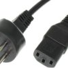 Device connection cable, Israel, plug type H, straight on C13 socket, straight, H05VV-F3G1.0 mm², black, 2.5 m, IL/3G-H05VVF3G10