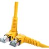 Patch cable, RJ45 plug, angled to RJ45 plug, angled, Cat 6A, S/FTP, PUR, 10 m, yellow, 09488485745100